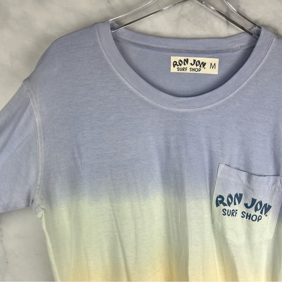 NWT Ron Jon Surf Shop Pastel Rainbow Tie Dye Long Sleeved Pocket T-Shirt Tee M - Picture 3 of 6